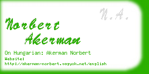 norbert akerman business card